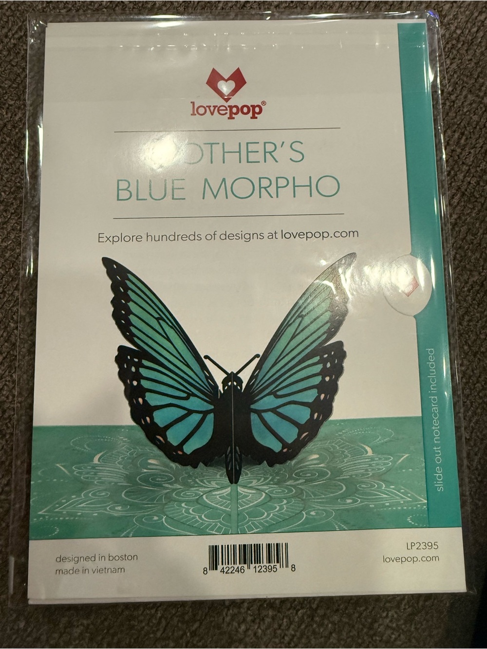 Love Blue and Black Butterfly Pop-Up Greeting Card